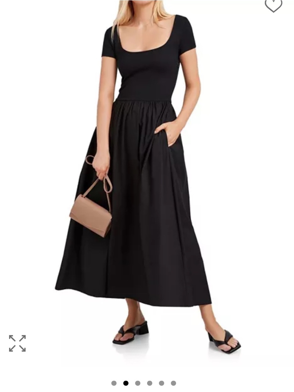 Marcella NYC Sierra Scoop Neck Short Sleeve Maxi Dress in Black